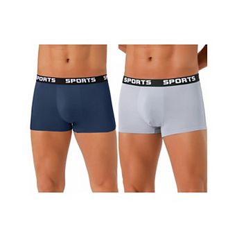 2 pc Men's Lightweight Short Leg Stretch Underwear Boxer Briefs Set