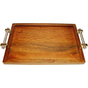 Dreamer Luxury Wooden Serving Tray Elegant Platter for Breakfast, Coffee & Decor.