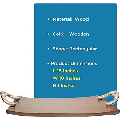 LIVEVIE Wooden Serving Tray for Breakfast, Appetizers, Coffee & Food