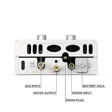 Luxé 1.5 GPM Portable Outdoor Tankless Water Heater w/ EccoFlo Diaphragm 12V Pump and Strainer