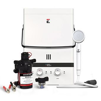 Luxé 1.85 GPM Portable Outdoor Tankless Water Heater w/ EccoFlo Diaphragm 12V Pump and Strainer