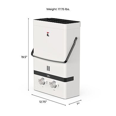 Luxé 1.85 GPM Portable Outdoor Tankless Water Heater w/ EccoFlo Diaphragm 12V Pump and Strainer