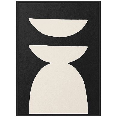 Sylvie White Geometric Abstract Framed Canvas by July Art Prints