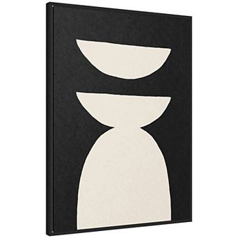 Sylvie White Geometric Abstract Framed Canvas by July Art Prints