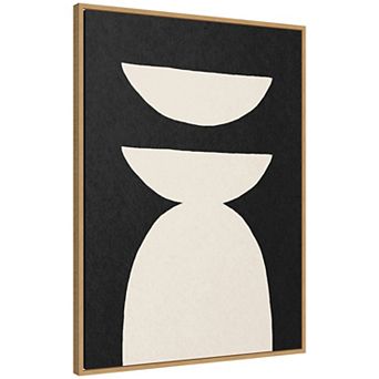 Sylvie White Geometric Abstract Framed Canvas by July Art Prints