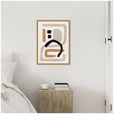 Sylvie Neutral Abstract 2 Minimal Modern Art Framed Canvas by July Art Prints