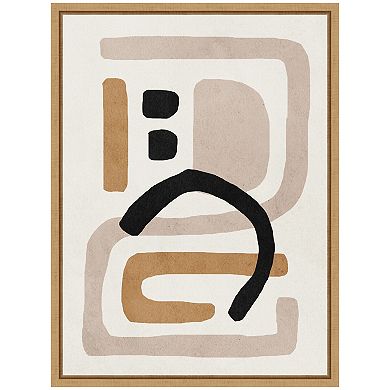 Sylvie Neutral Abstract 2 Minimal Modern Art Framed Canvas by July Art Prints