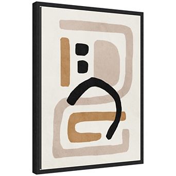 Sylvie Neutral Abstract 2 Minimal Modern Art Framed Canvas by July Art Prints