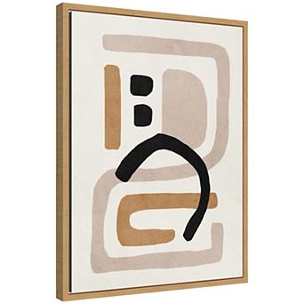 Sylvie Neutral Abstract 2 Minimal Modern Art Framed Canvas by July Art Prints