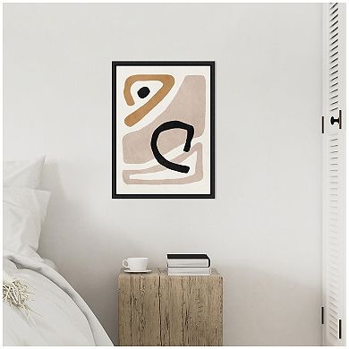 Sylvie Neutral Abstract 1 Minimal Modern Art Framed Canvas by July Art Prints
