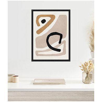 Sylvie Neutral Abstract 1 Minimal Modern Art Framed Canvas by July Art Prints