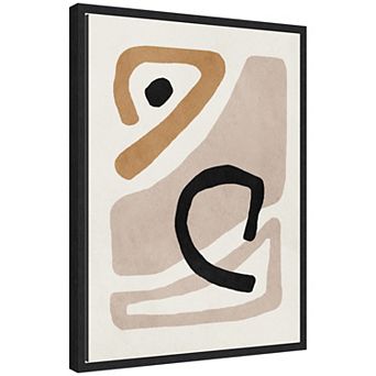 Sylvie Neutral Abstract 1 Minimal Modern Art Framed Canvas by July Art Prints