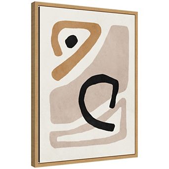 Sylvie Neutral Abstract 1 Minimal Modern Art Framed Canvas by July Art Prints