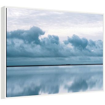 Sylvie Minimalist Sky Reflection In Iceland Framed Canvas by Michael Schauer