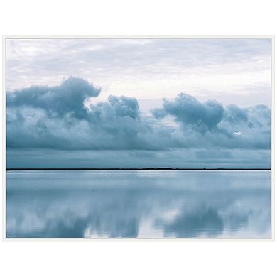 Sylvie Minimalist Sky Reflection In Iceland Framed Canvas by Michael Schauer