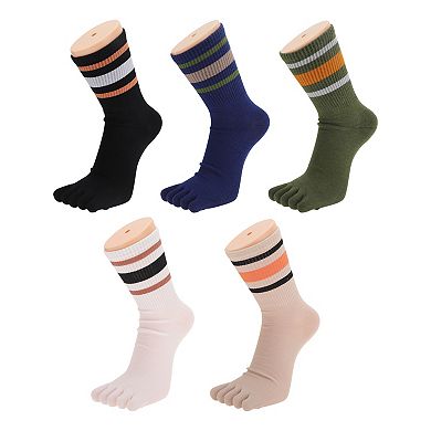 Soft Five Toe Socks Strip Socks for Women 1 Pair One Size