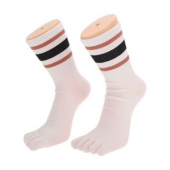 Soft Five Toe Socks Strip Socks for Women 1 Pair One Size