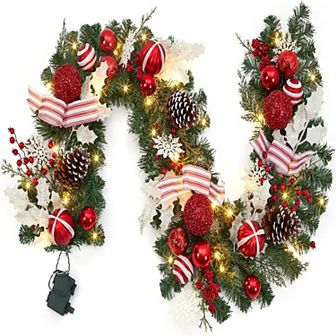 Garland Christmas Decorations, for Mantle Stairs Railing Christmas Table Door Fireplace