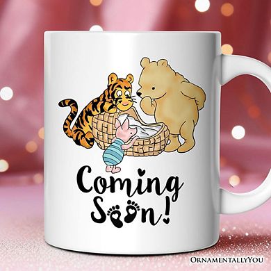Pregnancy Announcement Winnie-the-Pooh Mug, 1926 A.A. Milne Baby Coming Soon Mom Gift