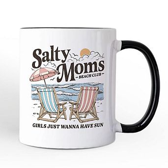 Salty Moms Beach Club Mug, Retro Summer Gift