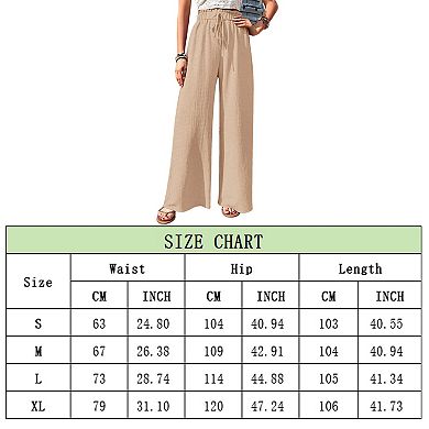 Palazzo Pants for Women Dressy Casual Drawstring High Waisted Wide Leg Pant Lightweight Trouser