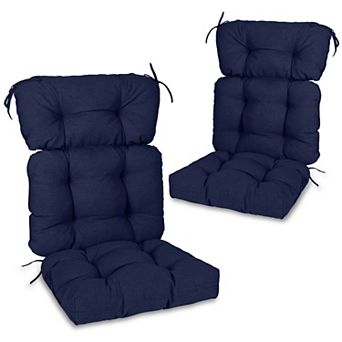 Aoodor Outdoor 45"x 22" x5" Tufted High Back Cushions Patio with Ties, Set of 2