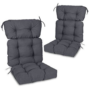 Aoodor Outdoor 45"x 22" x5" Tufted High Back Cushions Patio with Ties, Set of 2