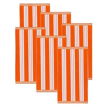 SUPERIOR 6 pc Cabana Striped Cotton Beach Towel Set