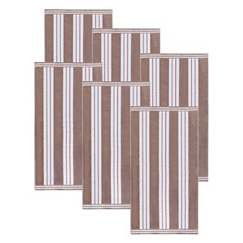 SUPERIOR 6 pc Cabana Striped Cotton Beach Towel Set