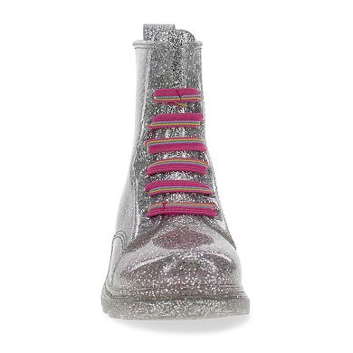 Western Chief Glitter Girls' Lace-Up Ankle Combat Rain Boots