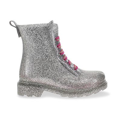 Western Chief Glitter Girls' Lace-Up Ankle Combat Rain Boots