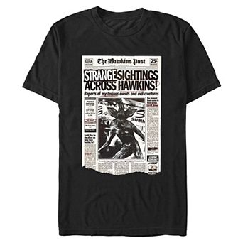 Big & Tall Strange Sightings Across Hawkins Graphic Tee