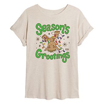 Juniors' Marvel Guardians Of The Galaxy Grootings Oversized Tee