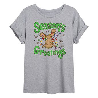 Juniors' Marvel Guardians Of The Galaxy Grootings Oversized Tee