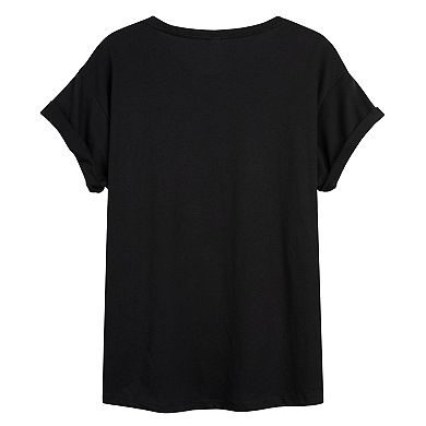 Juniors' Marvel Logo Christmas Oversized Tee