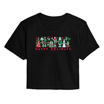 Juniors' Star Wars Scandinavian Christmas Cropped Tee