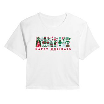 Juniors' Star Wars Scandinavian Christmas Cropped Tee