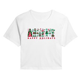 Juniors' Star Wars Scandinavian Christmas Cropped Tee