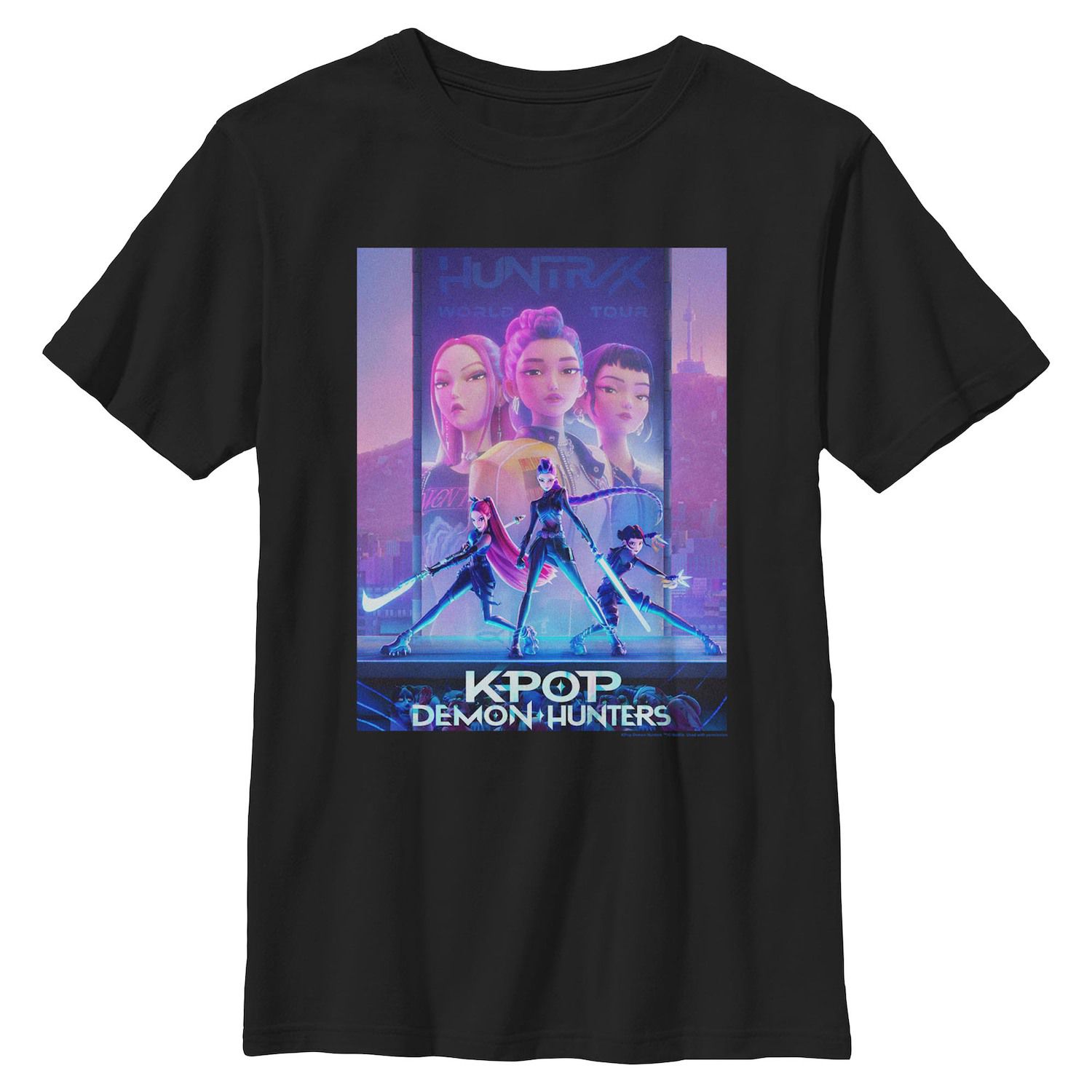 T-shirt Kpop Demon Hunters Huntrix Zoey Chibi - Merchandising Officiel - 100% Coton, Coupe Classique - 5