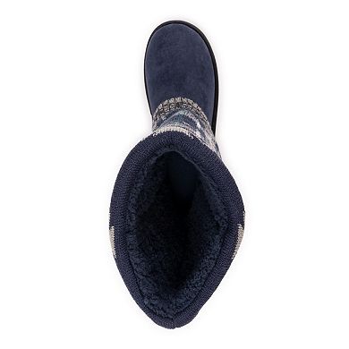 MUK LUKS Cheryl Women's Plaid Knit Winter Boots