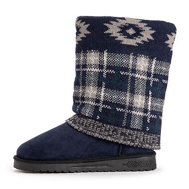 MUK LUKS Cheryl Women's Plaid Knit Winter Boots