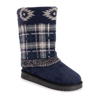 MUK LUKS Cheryl Women's Plaid Knit Winter Boots