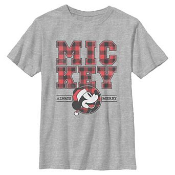 Boys 8-20 Disney's Mickey Mouse Plaid Print Graphic Tee