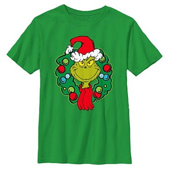 Boys 8-20 Dr. Suess The Grinch Christmas Wreath Graphic Tee