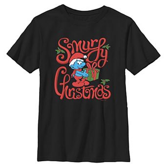 Boys 8-20 Smurfy Christmas Graphic Tee