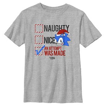 Boys 6-20 Sonic The Hedgehog Naughty Or Nice Graphic Tee