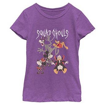Girls' Disney's Mickey & Friends Squad Ghouls Short Sleeve Graphic Tee