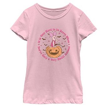 Girls' Disney's Piglet It Is Very Hard To Be Brave Short Sleeve Graphic Tee