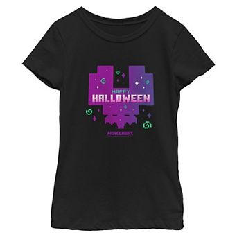Girls' Minecraft Happy Halloween Short Sleeve Graphic Tee