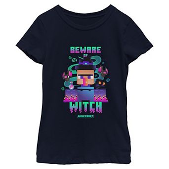 Girls' Minecraft Beware Of Witch Graphic Tee